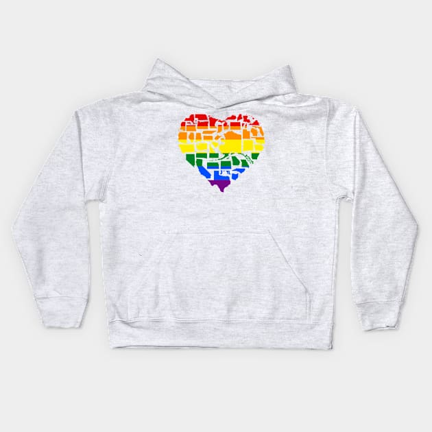 Gay Pride in all US States - Gay Rights Kids Hoodie by Yesteeyear